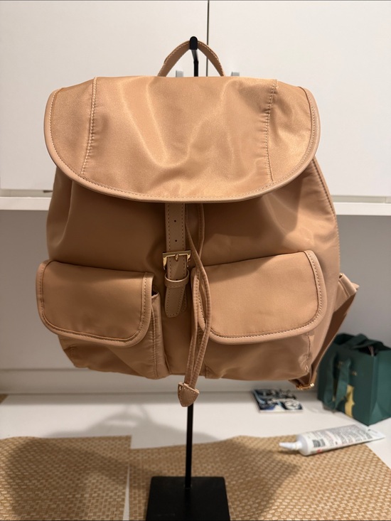 Year Of ours Satin-Finish Tan Backpack with Front Pockets main image 4